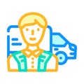 fleet maintenance manager repair worker color icon vector illustration