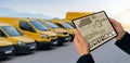 Fleet Manager with a digital tablet Royalty Free Stock Photo