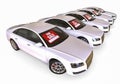 Fleet of sale cars Royalty Free Stock Photo