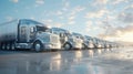 The fleet of shiny trucks.AI generated image Royalty Free Stock Photo