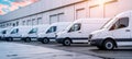 Fleet of white delivery vans ready for efficient and timely deliveries