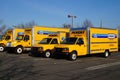 A fleet of yellow Penske rental trucks Royalty Free Stock Photo