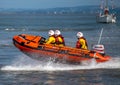 Fleetwood RNLI sailing in sea with their D-class and all-weather lifeboats