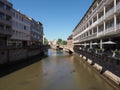 Fleisch Bridge over river Pegnitz in Nuernberg