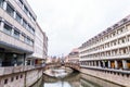 The Fleisch Bridge of the Pegnitz Bridge is a renaissance bridge over Pegnitz River in Nuremberg, Germany Royalty Free Stock Photo