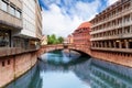 Fleisch Bridge view over Pegnitz River, Nuremberg Royalty Free Stock Photo