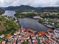 Flekkefjord drone view, Norway