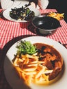 Flemish beef stew and mussels Royalty Free Stock Photo