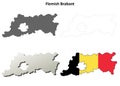 Flemish Brabant outline map set - Belgian version