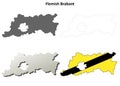 Flemish Brabant outline map set - Flemish version