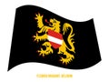 Flemish Brabant Flag Waving Vector Illustration on White Background. Provinces Flags of Belgium