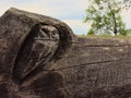 Wood sculpture of an owl