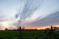 Flemish landscape at sunset Royalty Free Stock Photo