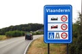 Flemish Region border signboard