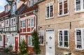 Beautiful old houses in a small street in Flensburg, Germany