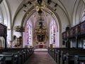 Flensburg, Germany - May 27, 2021: The interior of the St Jurgen church at Juergensby in Flensburg, Germany