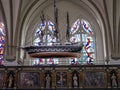 Flensburg, Germany - May 27, 2021: The interior of the St Jurgen church at Juergensby in Flensburg, Germany