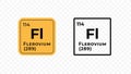 Flerovium, chemical element of the periodic table vector Royalty Free Stock Photo