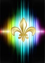 Fleur De Lis on Abstract Spectrum Background Royalty Free Stock Photo