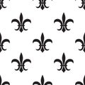 Fleur de lis black pattern on white Royalty Free Stock Photo