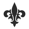 Fleur de lis black symbol, royal icon Royalty Free Stock Photo