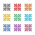 Fleur de lis cross icon color set Royalty Free Stock Photo