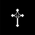 Fleur de lis cross logo isolated on dark background