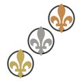 Fleur-de-Lis Gold, Silver, Bronze sign