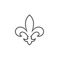 Fleur de lis heraldic line icon. Vector in modern flat