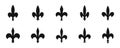 Fleur-De-Lis icon collection. Heraldic lily icons. Silhouette style vector icons