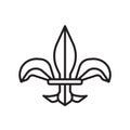 Fleur de lis icon vector isolated on white background, Fleur de lis sign , thin line design elements in outline style Royalty Free Stock Photo