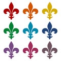 Fleur de lis icons set