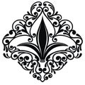 Fleur-de-lis or lily flower icon for greeting cards Royalty Free Stock Photo