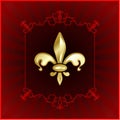 Fleur de lis on red internet background Royalty Free Stock Photo