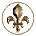 Fleur de lis in rope 3d rendering