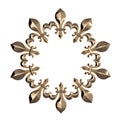 Fleur de lis round frame 3d rendering Royalty Free Stock Photo