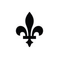 Fleur-de-lis, royal lily flower icon Royalty Free Stock Photo