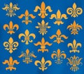 Fleur de lis set Royalty Free Stock Photo