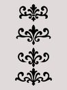 Fleur de lis swirl vector set. Royalty Free Stock Photo