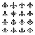 Fleur de lis symbol set vector illustration on white background