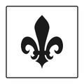 Fleur de lis symbol, silhouette - heraldic symbol. Vector Illustration. Medieval sign. Glowing french fleur de lis royal lily.