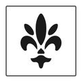 Fleur de lis symbol, silhouette - heraldic symbol. Vector Illustration. Medieval sign. Glowing french fleur de lis royal lily. Ele Royalty Free Stock Photo