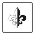 Fleur de lis symbol, silhouette - heraldic symbol. Vector Illustration. Medieval sign.