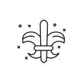 Fleur de lis, symbols icon. Simple line, outline vector elements of last day of carnival icons for ui and ux, website or mobile Royalty Free Stock Photo