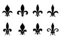 Fleur de lis vector set in black white