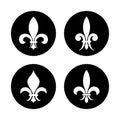 Fleur de lis vector set in black and white