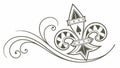 Fleur De Lis Vintage Scroll Vector Ornament, vector design Generative AI Royalty Free Stock Photo