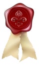 Fleur-de-lis Wax Seal graphic Royalty Free Stock Photo