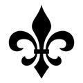 Fleur De Lis on white background. flat style. medieval sign. glowing french fleur de lis royal lily. heraldic symbol Royalty Free Stock Photo