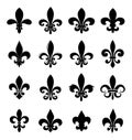 Fleur de lise vector set Royalty Free Stock Photo